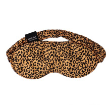 22mm  Brown Leopard Sleeping Eye Mask Silk 100% Velvet and Silk Eye Masks
